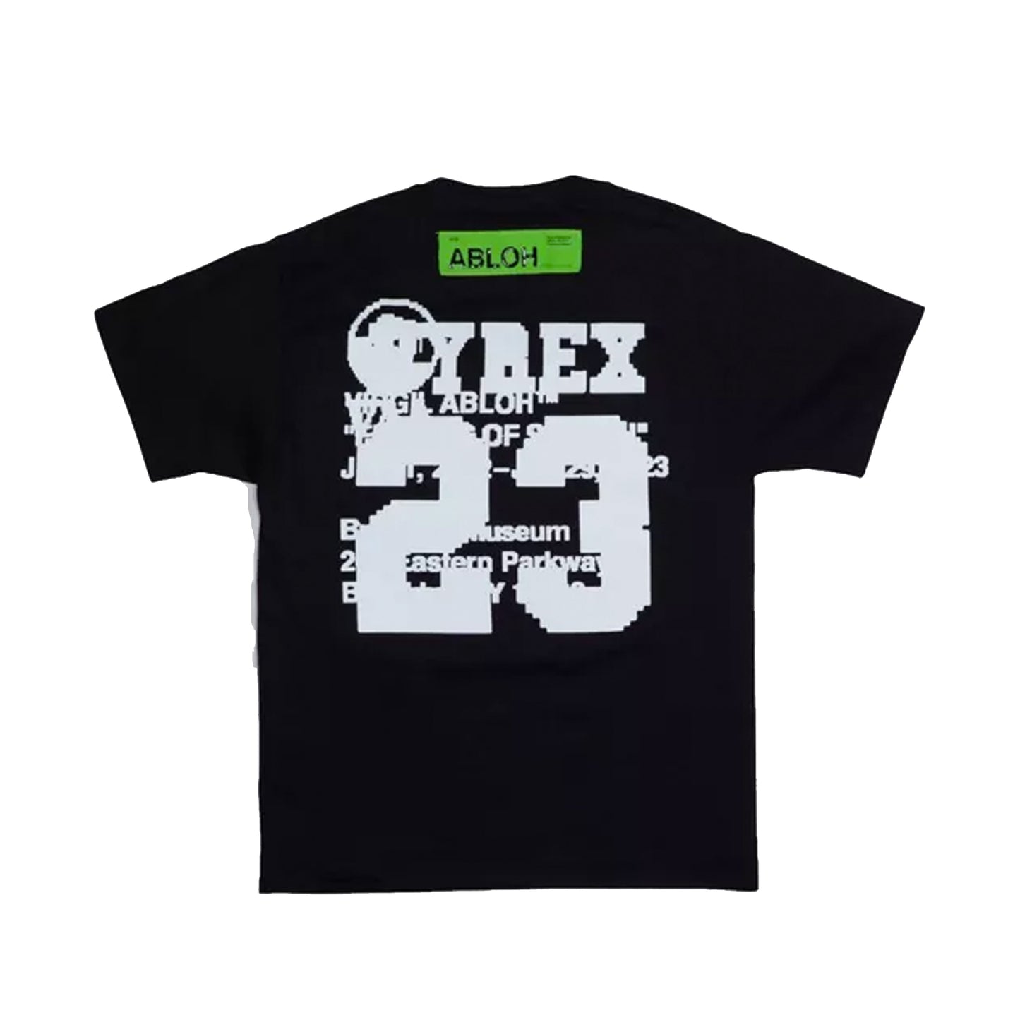 VIRGIL ABLOH, VIRGIL, T-SHIRT, CHAMPION, CHAMPION T-SHIRT, OFF-WHITE, FIGURES OF SPEECH, EXHIBITION, COLLECTIBLE, ART, BROOKLYN MUSEUM, ABLOH, FOS, VIRGIL ABLOH - FOS CAT PYREX CHAMPION TEE BLACK, FOS CAT PYREX CHAMPION TEE BLACK, PYREX VISION, PYREX,23