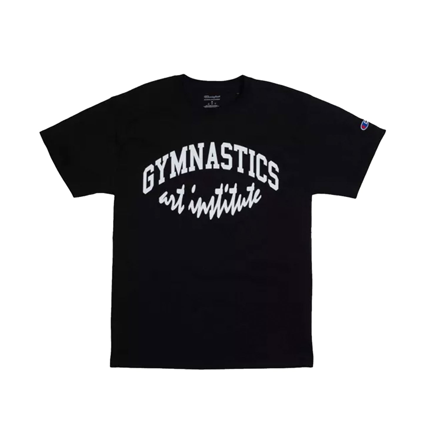 VIRGIL ABLOH, VIRGIL, T-SHIRT, CHAMPION, CHAMPION T-SHIRT, OFF-WHITE, FIGURES OF SPEECH, EXHIBITION, COLLECTIBLE, ART, BROOKLYN MUSEUM, ABLOH, FOS, VIRGIL ABLOH - GYMNASTICS ART INSTITUTE CHAMPION TEE BLACK, GYMNASTICS ART INSTITUTE CHAMPION TEE BLACK