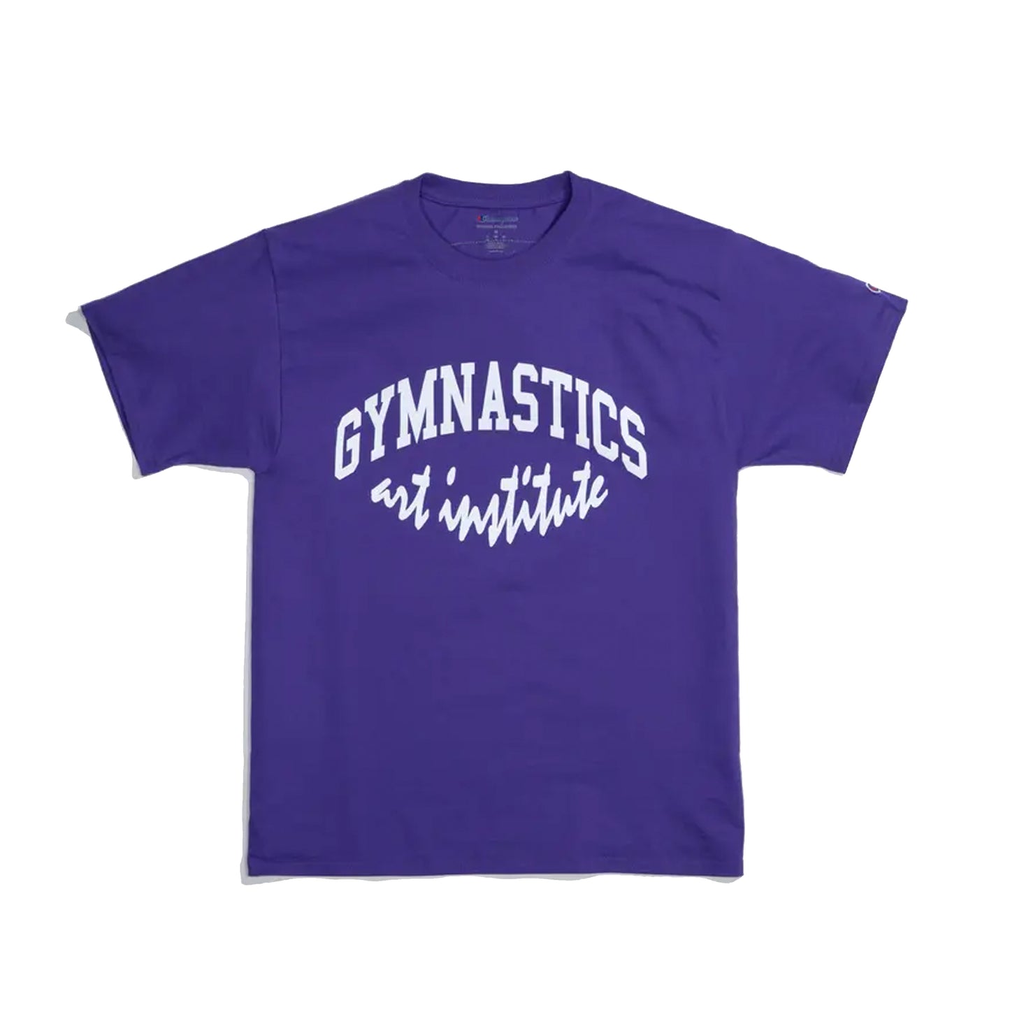 VIRGIL ABLOH, VIRGIL, T-SHIRT, CHAMPION, CHAMPION T-SHIRT, OFF-WHITE, FIGURES OF SPEECH, EXHIBITION, COLLECTIBLE, ART, BROOKLYN MUSEUM, ABLOH, FOS, VIRGIL ABLOH - GYMNASTICS ART INSTITUTE CHAMPION TEE PURPLE, GYMNASTICS ART INSTITUTE CHAMPION TEE PURPLE