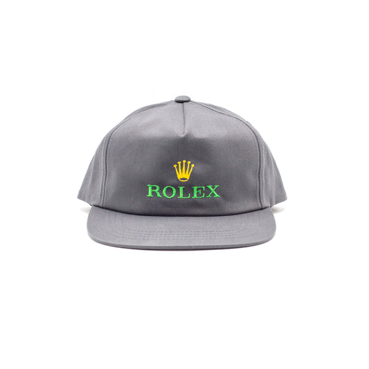 ROLEX CHARCOAL GRAY - UNSTRUCTURED 5-PANEL SNAPBACK HAT, ROLEX CLASSIC SNAPBACK, ROLEX CAP, ROLEX HAT