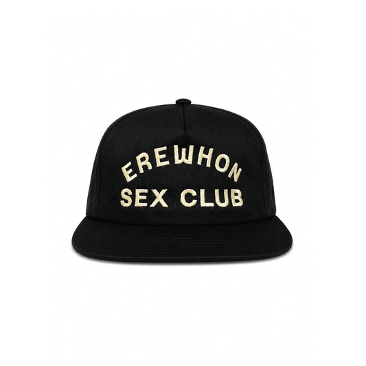 EREWHON SEX CLUB VINTAGE BLACK - UNSTRUCTURED 5-PANEL SNAPBACK HAT